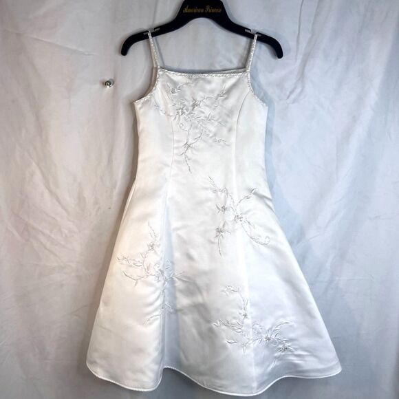 American Princess Christening Flower Girl Formal Dress Jacket Veil SET Size 7 - Picture 2 of 14